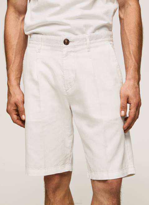 Pepe Jeans Arkin Chino Shorts With Pleats Men Ivory Z22X1128
