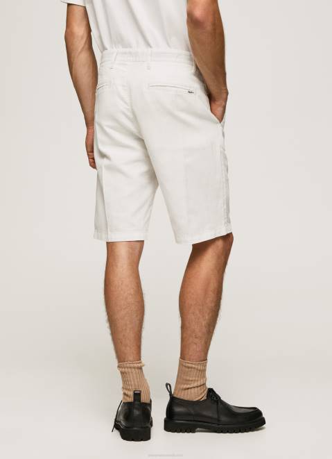 Pepe Jeans Arkin Chino Shorts With Pleats Men Ivory Z22X1128
