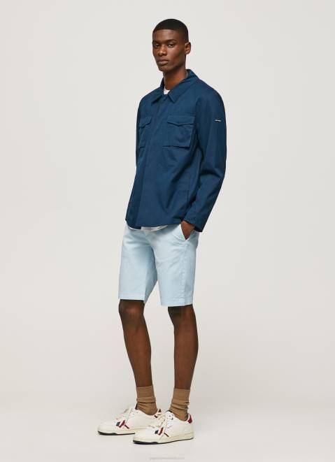 Pepe Jeans Cotton Chino Shorts Men Bleach Blue Z22X1115