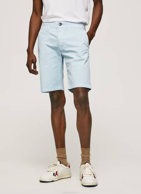 Pepe Jeans Cotton Chino Shorts Men Bleach Blue Z22X1115
