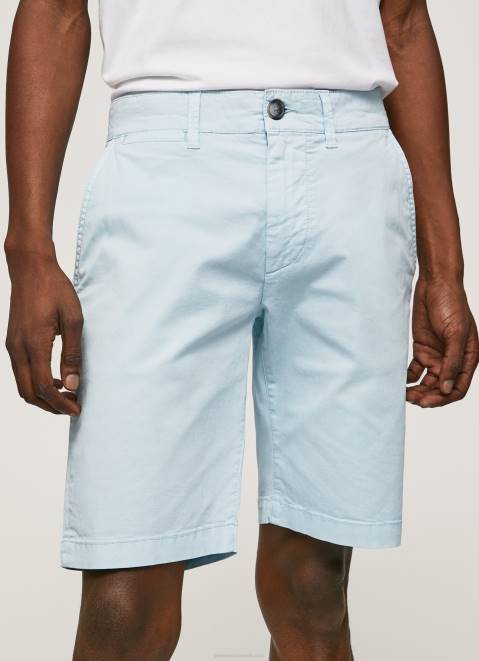 Pepe Jeans Cotton Chino Shorts Men Bleach Blue Z22X1115