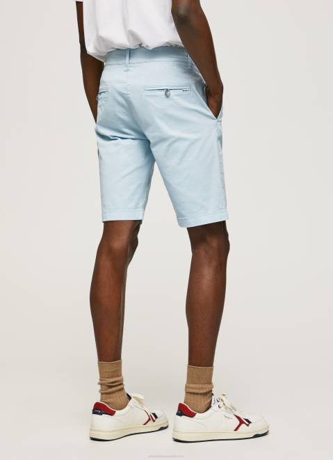 Pepe Jeans Cotton Chino Shorts Men Bleach Blue Z22X1115