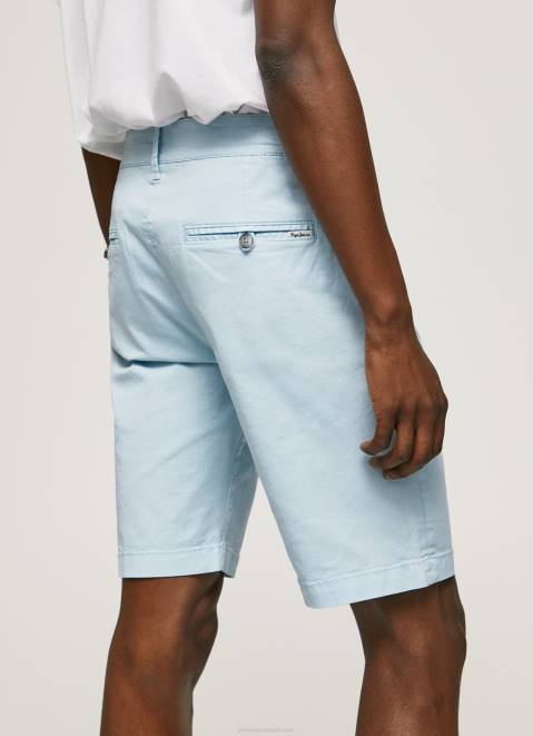 Pepe Jeans Cotton Chino Shorts Men Bleach Blue Z22X1115