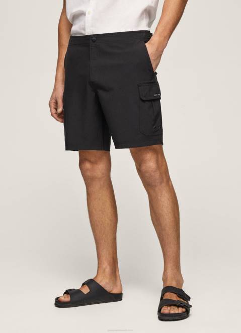 Pepe Jeans Fergus Cargo Swimsuit Shorts Men Black Z22X1142