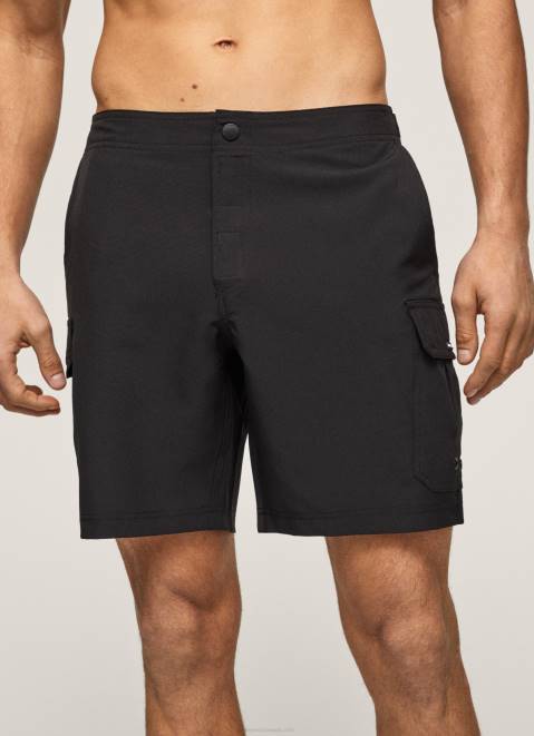Pepe Jeans Fergus Cargo Swimsuit Shorts Men Black Z22X1142