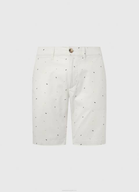 Pepe Jeans Mc Queen Print Chino Shorts Men White Z22X1116