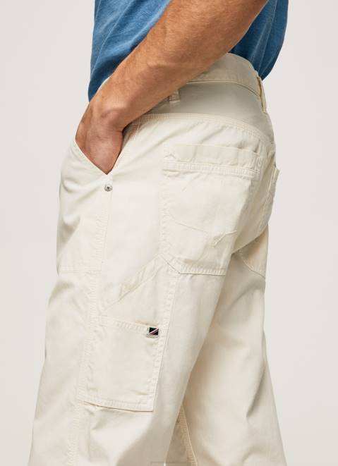 Pepe Jeans Newton Worker Cargo Pants Men Ivory Z22X1123