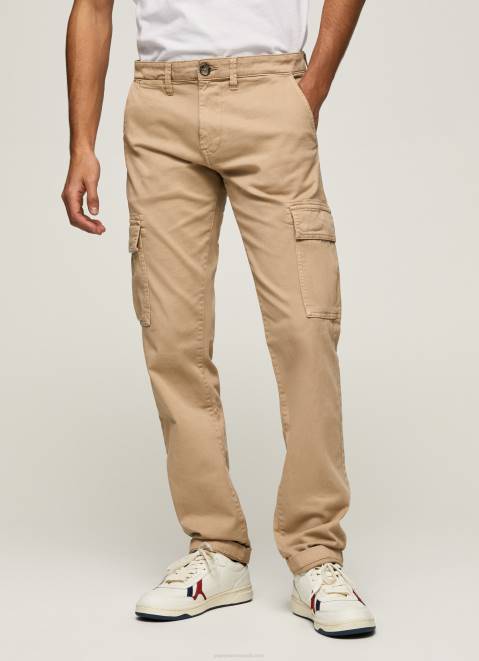 Pepe Jeans Sean Regular Fit Chino Pants Men Camel Z22X1127