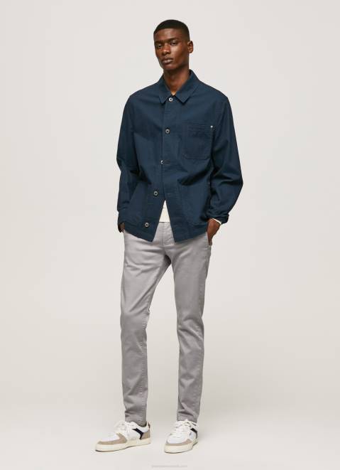 Pepe Jeans Slim James Chino Trousers Men Argent Z22X1110