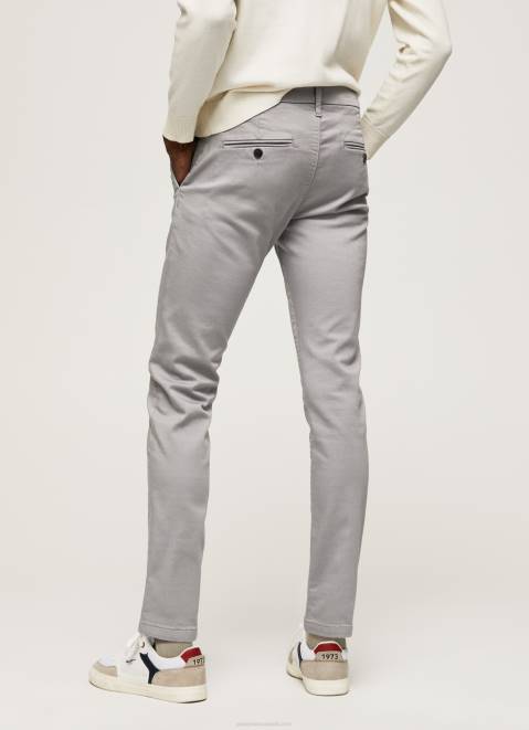 Pepe Jeans Slim James Chino Trousers Men Argent Z22X1110