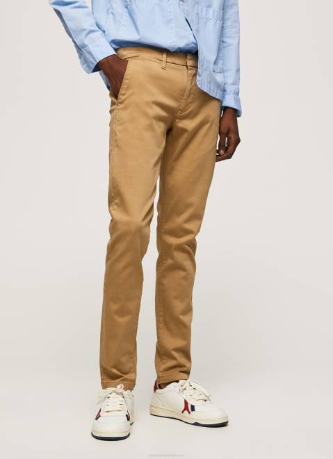 Pepe Jeans Slim James Chino Trousers Men Camel Z22X1098