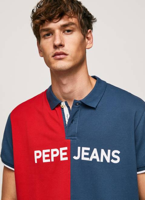 Pepe Jeans Colour Block Pique Polo Shirt Men Jarman Z22X1082