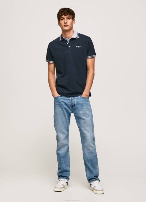 Pepe Jeans Embroidered Logo Pique Polo Shirt Men Dulwich Z22X1076