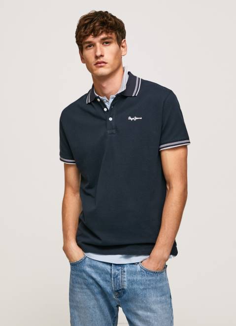 Pepe Jeans Embroidered Logo Pique Polo Shirt Men Dulwich Z22X1076