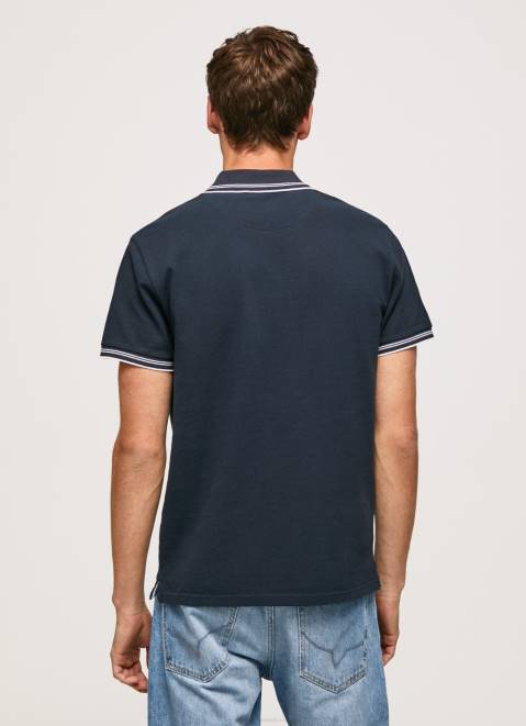 Pepe Jeans Embroidered Logo Pique Polo Shirt Men Dulwich Z22X1076