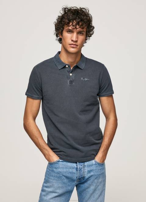 Pepe Jeans Embroidered Logo Pique Polo Shirt Men Dulwich Z22X1097