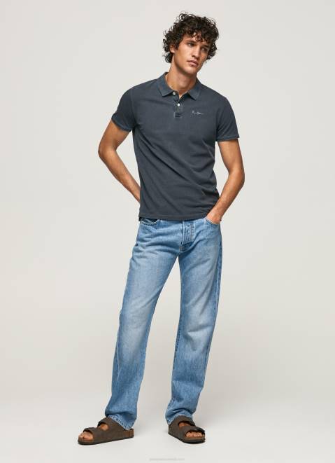 Pepe Jeans Embroidered Logo Pique Polo Shirt Men Dulwich Z22X1097