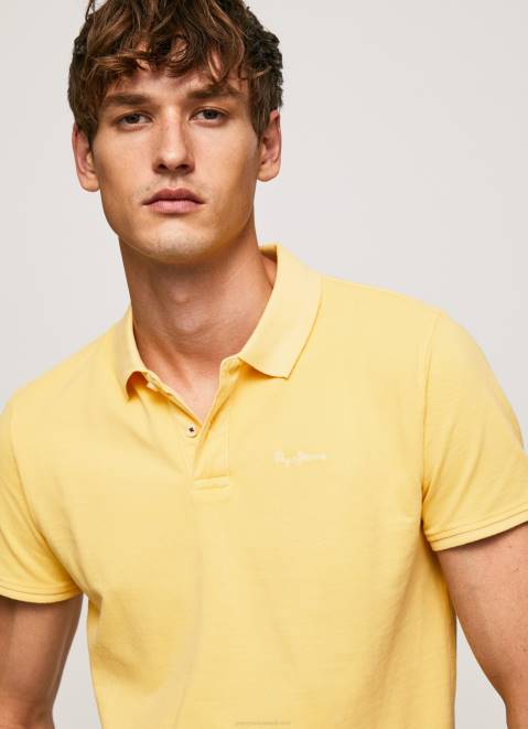 Pepe Jeans Embroidered Logo Pique Polo Shirt Men Shine Z22X1081