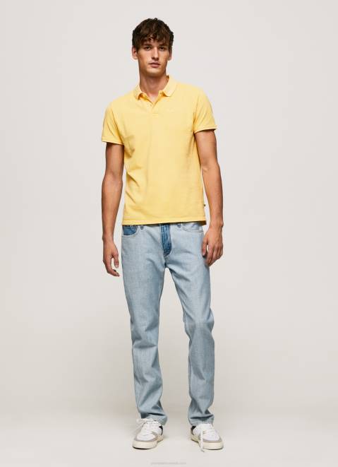 Pepe Jeans Embroidered Logo Pique Polo Shirt Men Shine Z22X1081