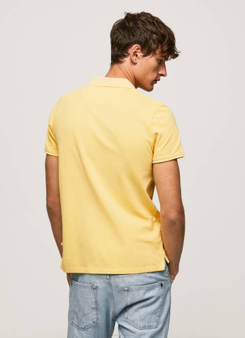 Pepe Jeans Embroidered Logo Pique Polo Shirt Men Shine Z22X1081