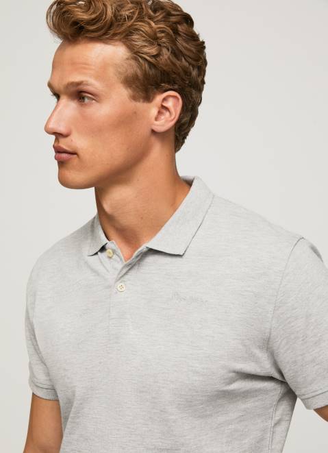 Pepe Jeans Logo T-Shirt Men Grey Marl Z22X1084