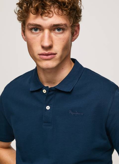 Pepe Jeans Logo T-Shirt Men Navy Z22X1078