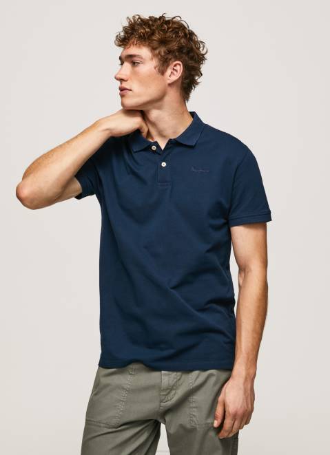Pepe Jeans Logo T-Shirt Men Navy Z22X1078