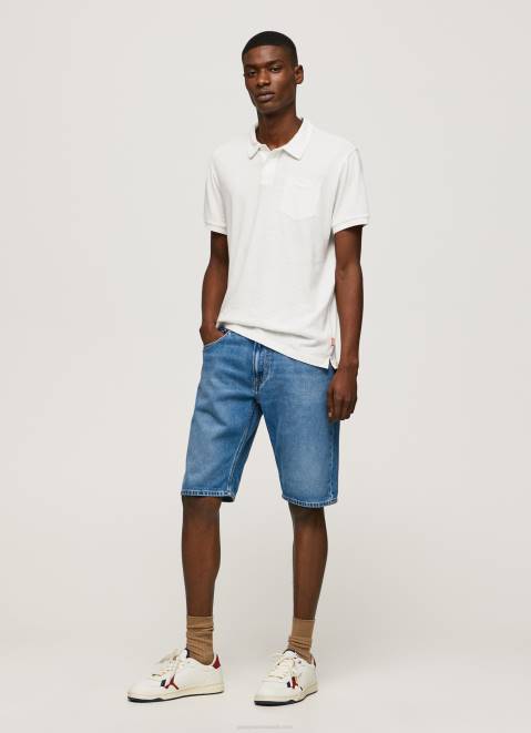 Pepe Jeans Polo Shirt Cotton Linen Men Off White Z22X1089