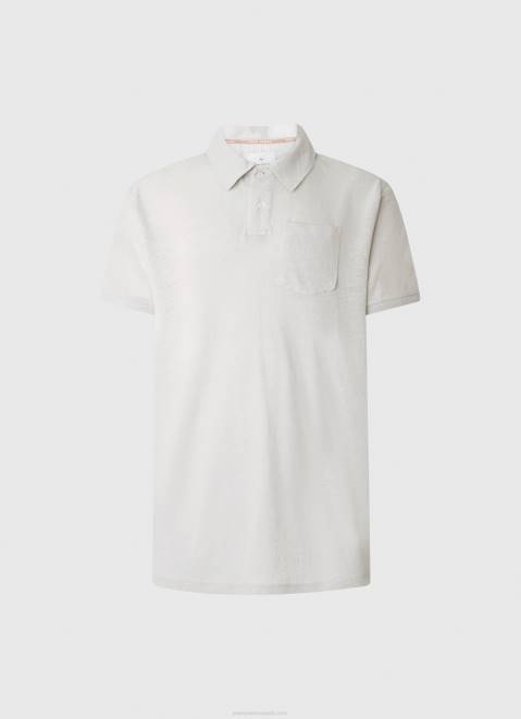 Pepe Jeans Polo Shirt Cotton Linen Men Off White Z22X1089