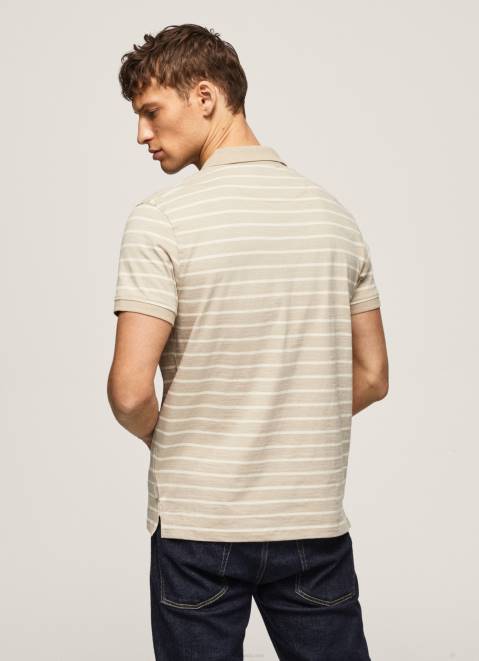 Pepe Jeans Striped Print Polo Shirt Men Malt Z22X1093