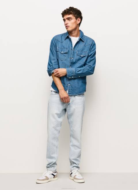 Pepe Jeans Carson Regular Fit Denim Shirt Men Denim Z22X1020