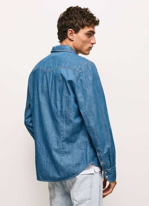 Pepe Jeans Carson Regular Fit Denim Shirt Men Denim Z22X1020