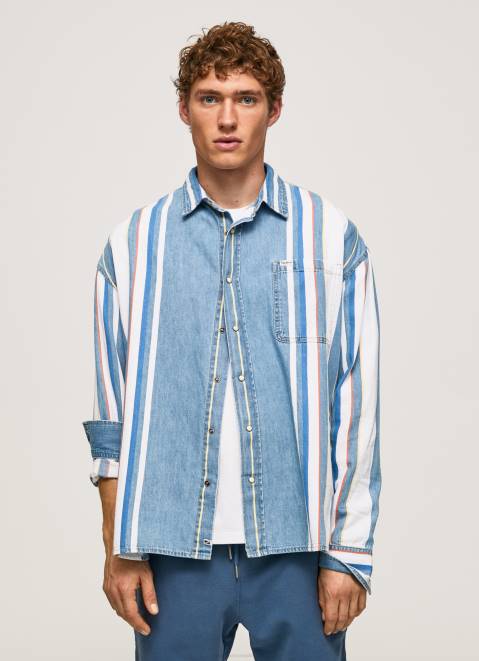 Pepe Jeans Devon Oversized Denim Overshirt Men Denim Z22X1021