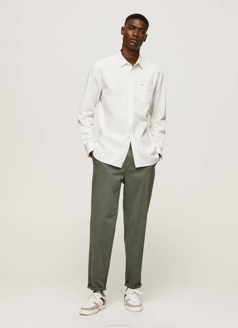 Pepe Jeans Fabio Regular Fit Oxford Shirt Men White Z22X1031