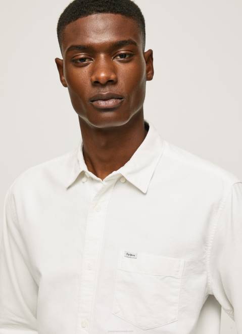 Pepe Jeans Fabio Regular Fit Oxford Shirt Men White Z22X1031