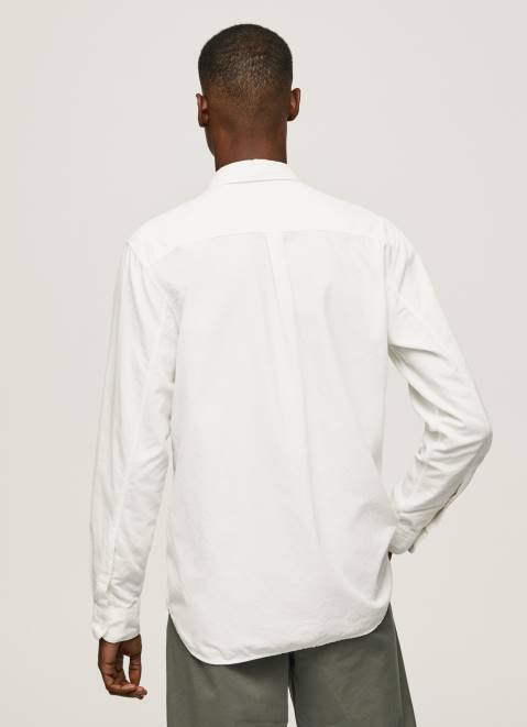 Pepe Jeans Fabio Regular Fit Oxford Shirt Men White Z22X1031