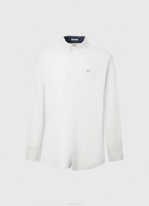 Pepe Jeans Fabio Regular Fit Oxford Shirt Men White Z22X1031