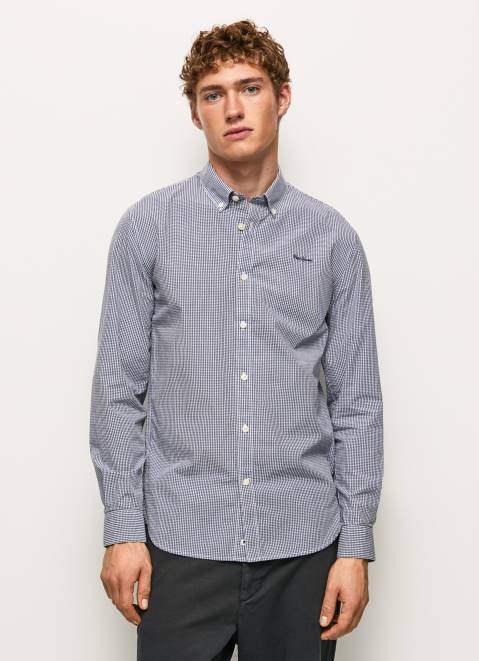 Pepe Jeans Lamar Checkered Poplin Shirt Men Jarman Z22X1046
