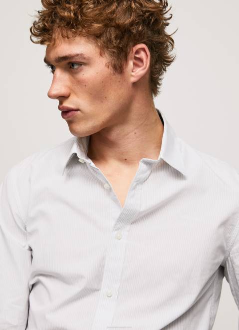 Pepe Jeans Lawrence Slim Fit Poplin Shirt Men Bleach Blue Z22X1050