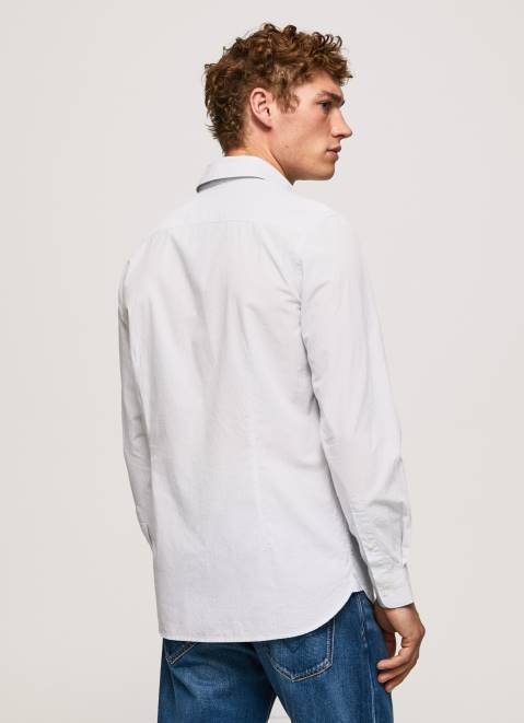 Pepe Jeans Lawrence Slim Fit Poplin Shirt Men Bleach Blue Z22X1050