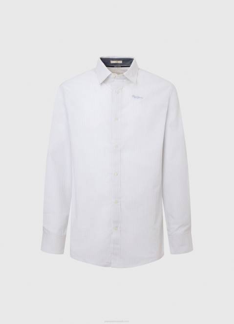 Pepe Jeans Lawrence Slim Fit Poplin Shirt Men Bleach Blue Z22X1050