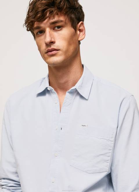 Pepe Jeans Lawson Regular Fit Oxford Shirt Men Bleach Blue Z22X1052