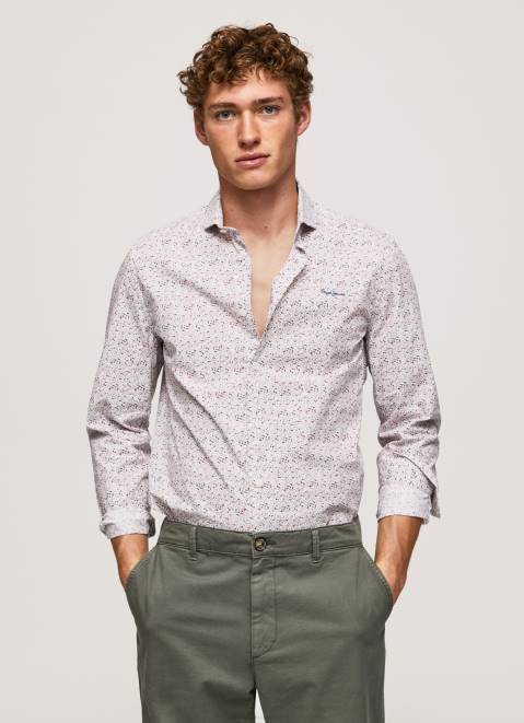 Pepe Jeans Lenora Slim Fit Poplin Shirt Men White Z22X1075