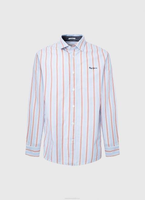 Pepe Jeans Lister Fil-A-Fil Slim Fit Shirt Men Studio Red Z22X1065