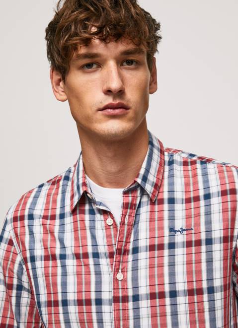 Pepe Jeans Loick Checkered Poplin Shirt Men Multi Z22X1067