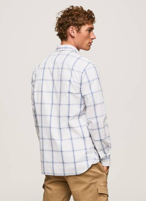 Pepe Jeans Lorian Slim Fit Poplin Shirt Men Ivory Z22X1029