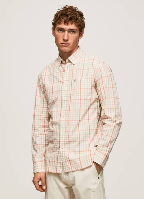 Pepe Jeans Lory Checkered Poplin Shirt Men Multi Z22X1068