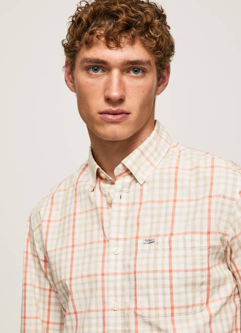 Pepe Jeans Lory Checkered Poplin Shirt Men Multi Z22X1068