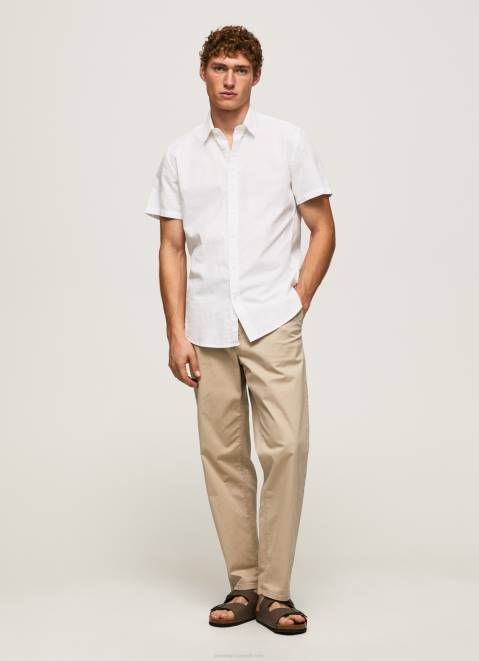 Pepe Jeans Lothersdale Short Sleeved Shirt Men White Z22X1069