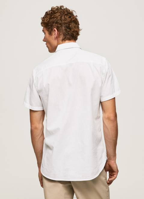 Pepe Jeans Lothersdale Short Sleeved Shirt Men White Z22X1069